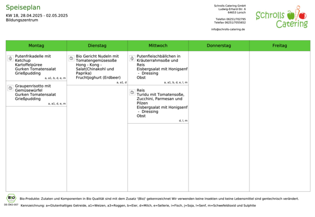 Speiseplan 28.-30.04.2025