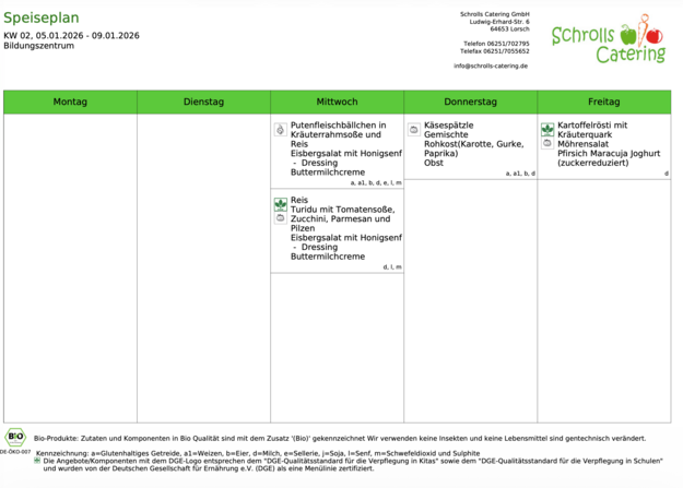 Speiseplan 07.-09.01.2026