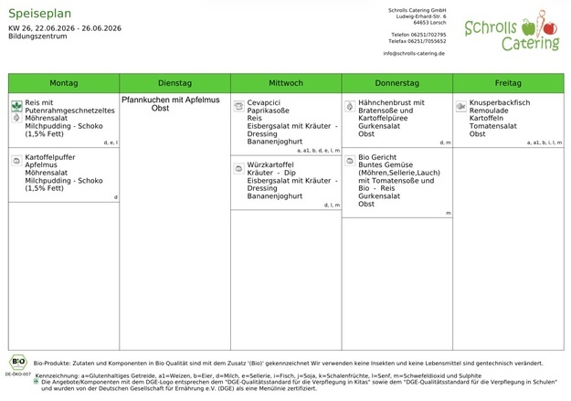 Speiseplan 22.-26.06.2026