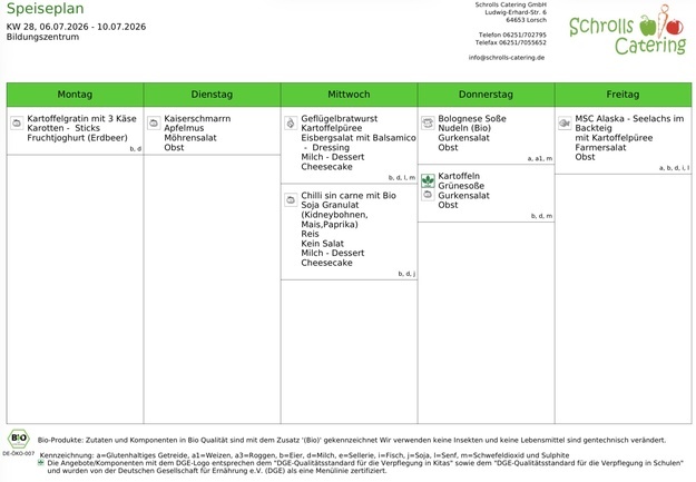 Speiseplan 06.-10.07.2026