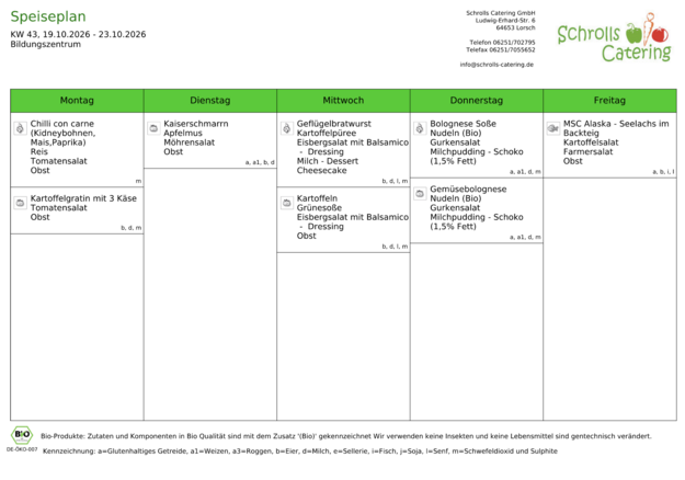 Speiseplan 19.-23.10.2026 Speiseplan 19.-23.10.2026
