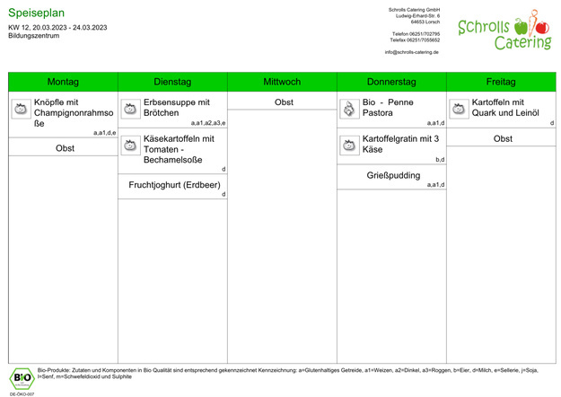 Speiseplan 20.-24.03.2023 